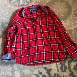 TommyHilfiger 1/4 plaid flannel button up